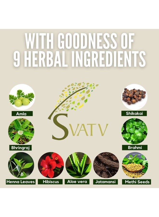 SVATV Black Henna Hair Color with Goodness of 9 Herbs | Black Henna Mehndi for Hair, Make Hair Soft & Shiner Natural Hair Color for Men & Women 227g,08oz Half Pound - Image 5